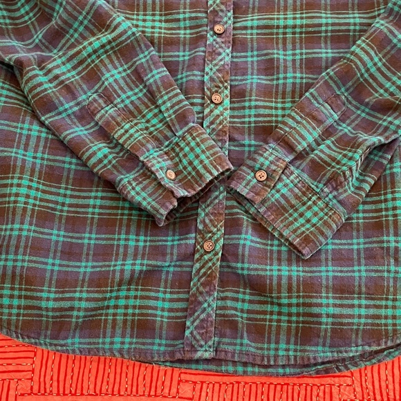 Windriver Women's small Plaid Button Down Shirt - Teal and purple - Picture 8 of 13